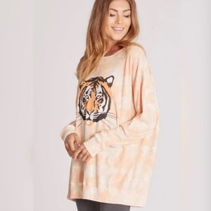 Wildfox Le Tigre Roadtrip Tiger Sweatshirt Tye Dye
